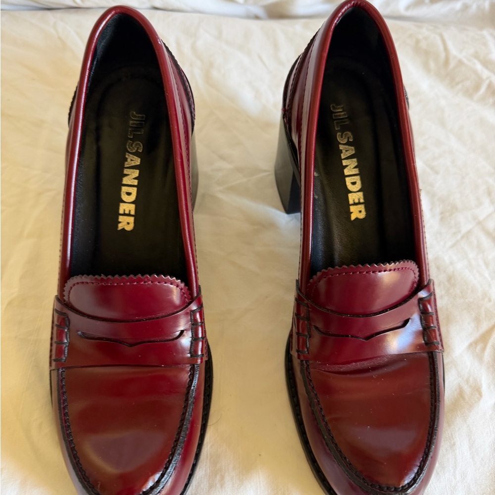 Jil Sander Burgundy/oxblood Leather Loafers size 37 - Picture 8 of 14